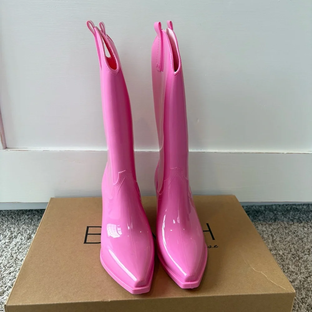 NIB Beach by Matisse Women's Annie Cowboy Rain Boots in Pink Size 7 Barbie - Picture 3 of 9
